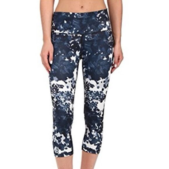 Adidas Climalite Women's Performace Mid Rise 3/4 Floral Explosion Print Tights - Picture 1 of 10